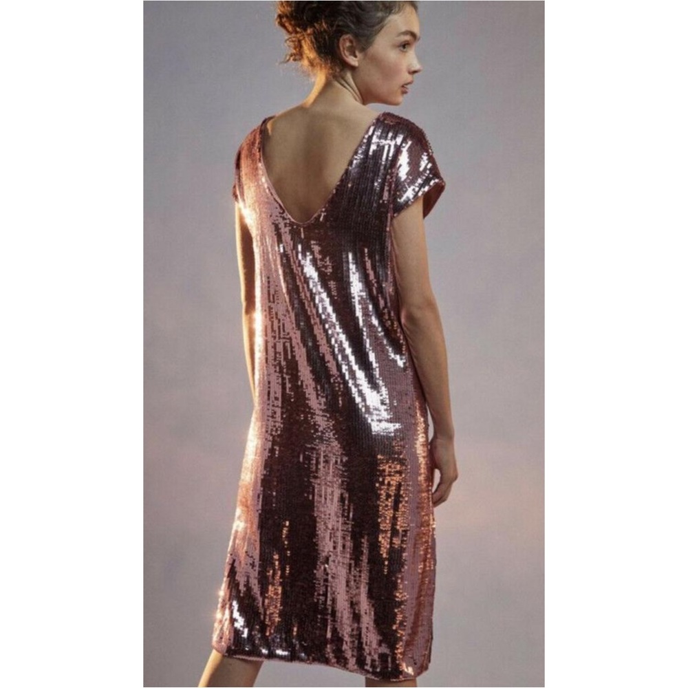Anthropologie Pink Maeve Kara Sequined Mini Dress NWT Sz M - Picture 5 of 14